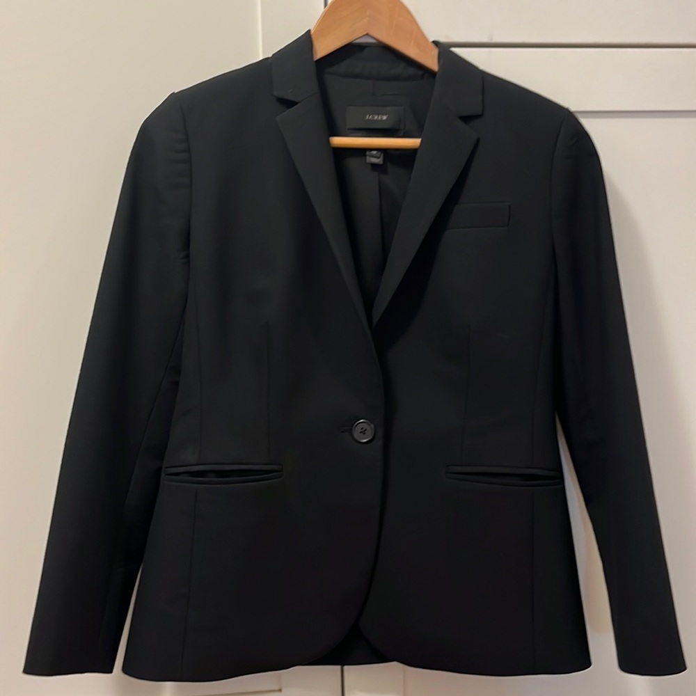 J.Crew Bi-Stretch Single Button Black Women’s Blazer